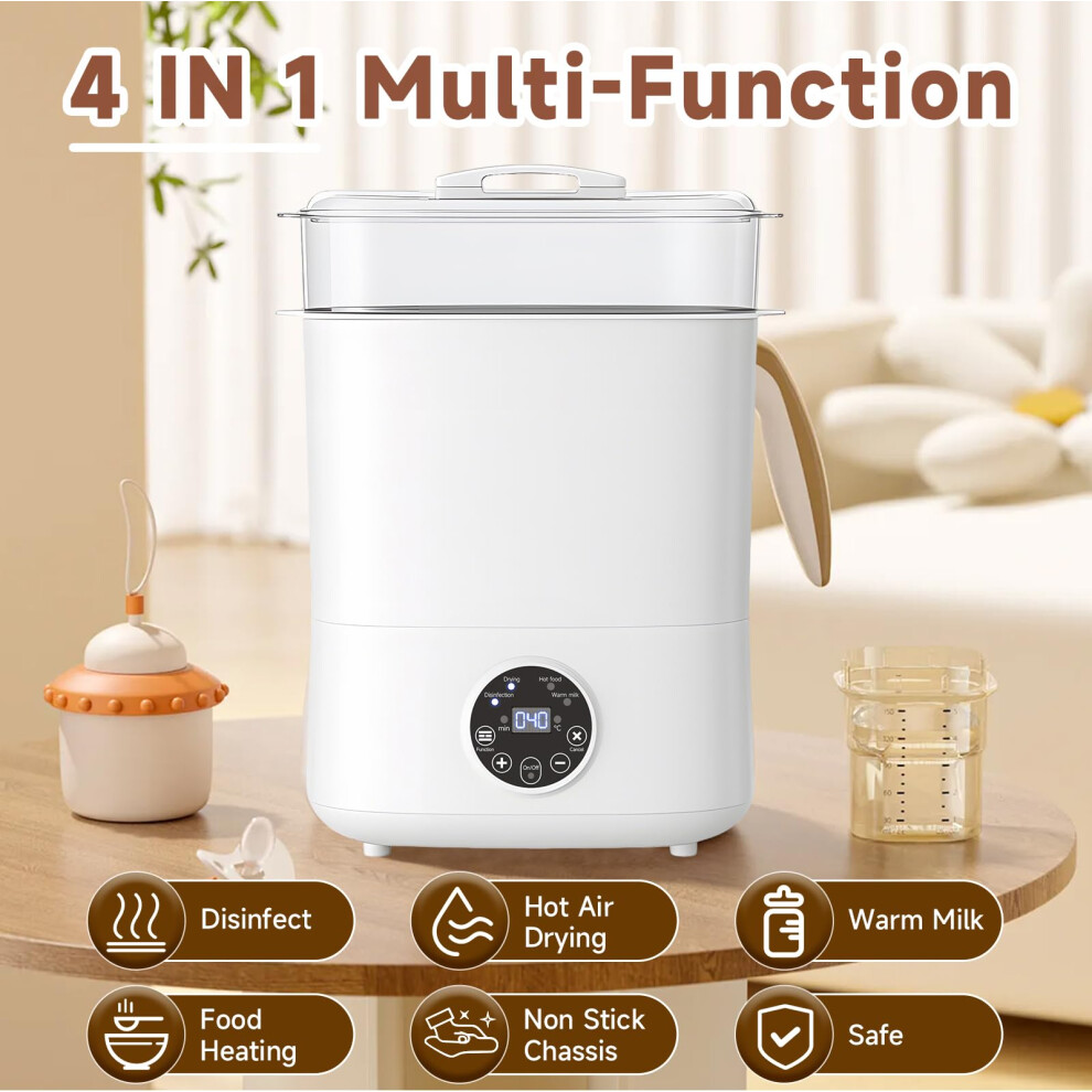Koolshiro Baby Bottle Steriliser And Dryer 4In1 Steam Bottle Sanitizer With Digi