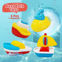 Bath Toy Boats Set for Kids 4 Pieces