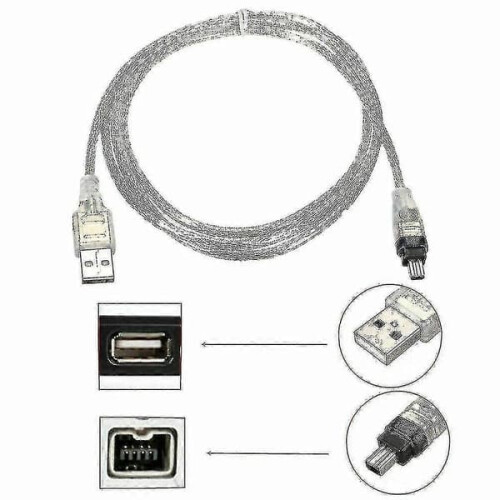 Mini DV USB and Firewire IEEE 1394 data cable 1