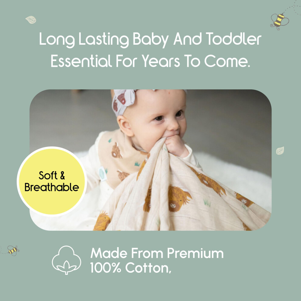 Ziggle Baby Swaddle Blanket Extra Large 120X120cm Muslin Swaddle Wrap