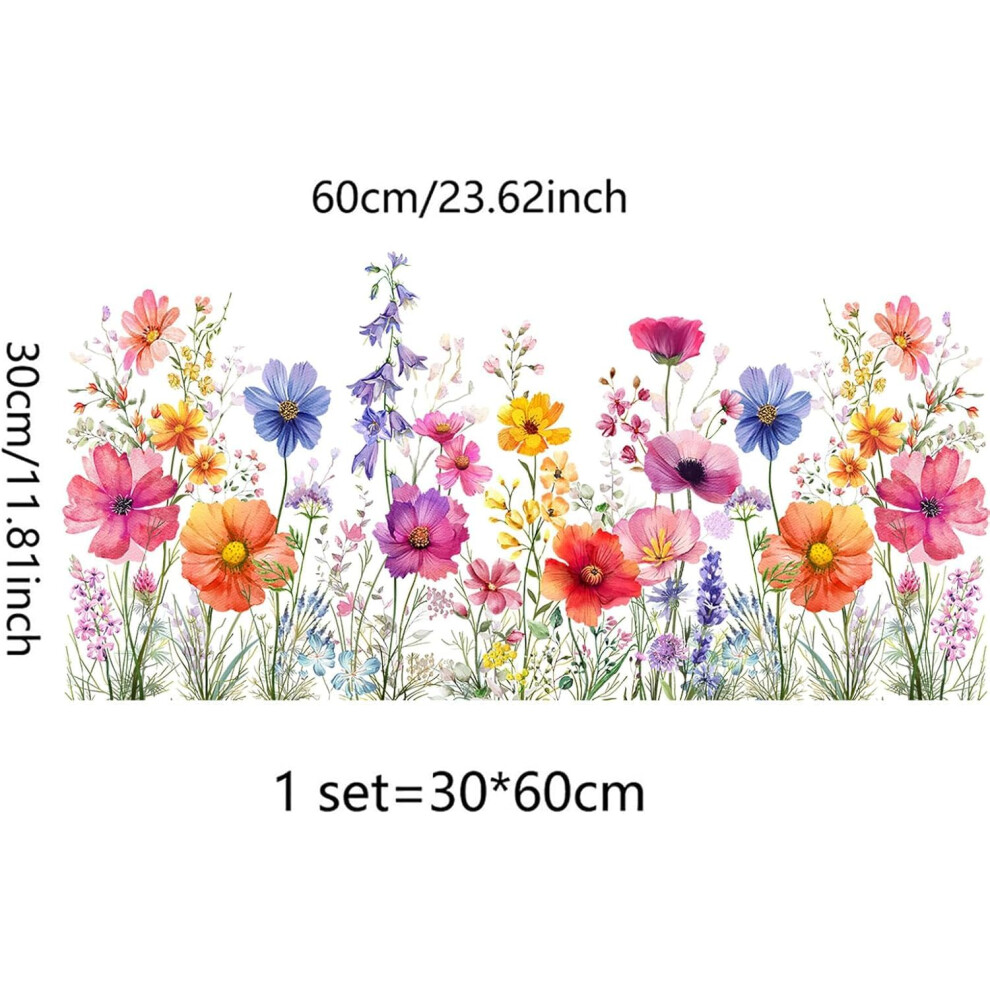 Parency Eu 6 Pcs Flowers Wall Decals Stickers Vinyl Removable Peel And Stick Colo