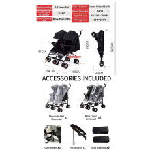 Rexhan Twin Baby Pram 2 in 1 Foldable Double Baby Buggy Tandem Pushcha