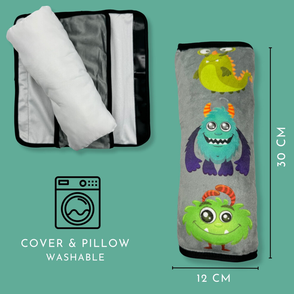 Heckbo Monster Car Seatbelt Pillow For Children Machine Washable Gir