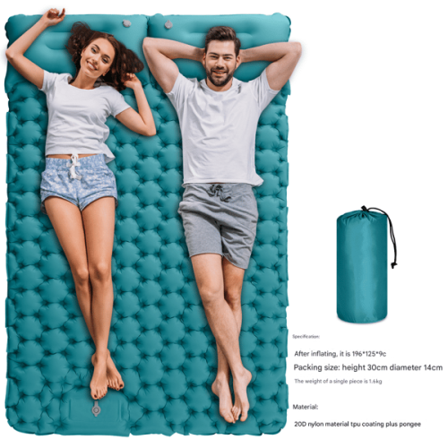 Inflatable Camping Mattress Navy Double 2-Person 1