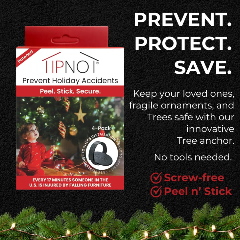 Tipnot Tree Stand Anchor Nodrill Antitip Adhesive Safety Straps Just 5000093657735