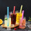 Wegwerp plastic drinkrietjes, breed en groot, 100 stuks 5