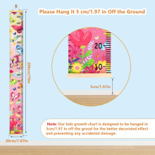 HIFOT Kids Growth Chart Height Measuring Chart Butterfly Canvas Wall H