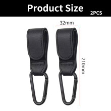 2Pack Premium Heavy Duty Pram Hooks with Leather Strap – Universal Bug