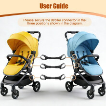 VLUNT 3pcs Stroller Connectors Set Adjustable Pram Pushchair Connecto