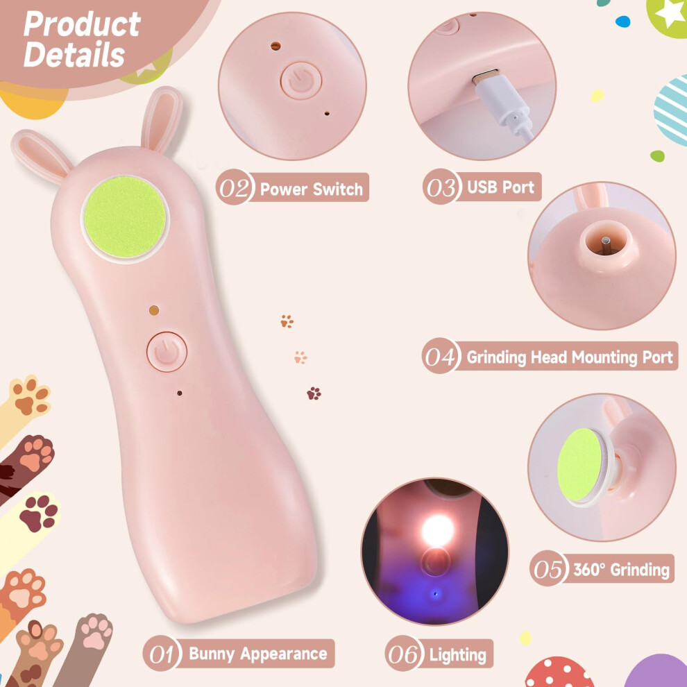 Flintronic Baby Nail File Electric Baby Nail Trimmer Low Noise 6 Grind