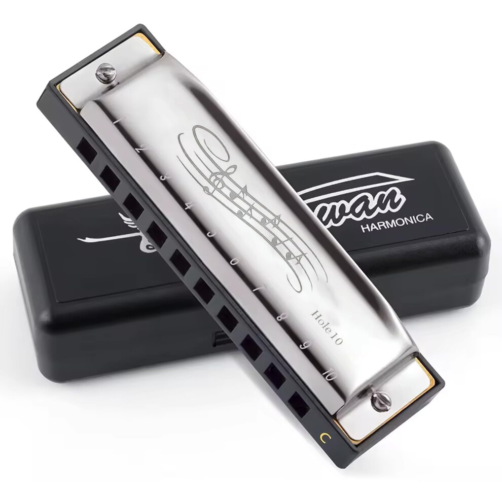 Rgevger Blues Harmonica In C, Diatonic 10 Holes 20 Tones Mouth Organ Variety O