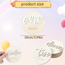 6 Pcs Baby Milestone Cards Double Sided Wooden Monthly Milestone Signs