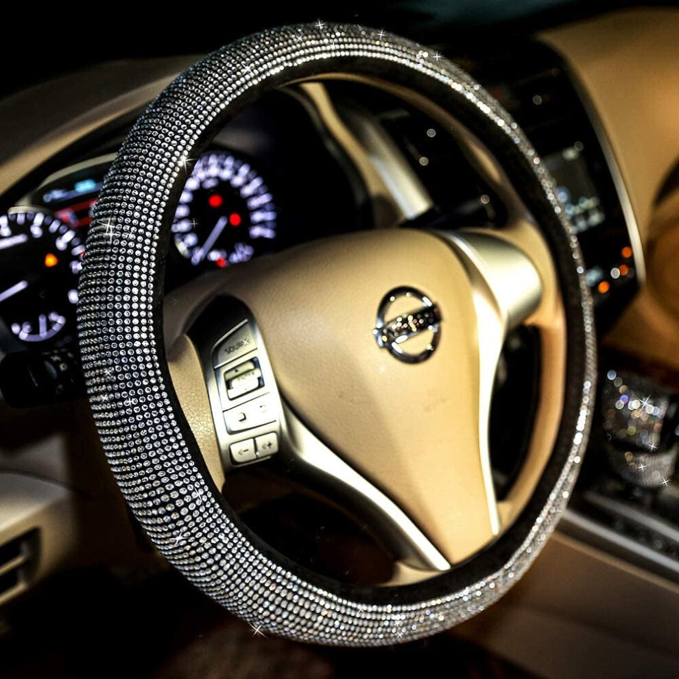 Steering Wheel Cover Crystal Rhinestone 15 Inch 9152228936911