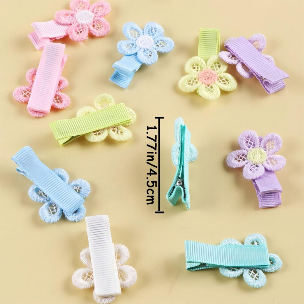 Addlotlot 24 Pcs Flower Hair Clips Fully Fabric Covered Hair Clips Lov