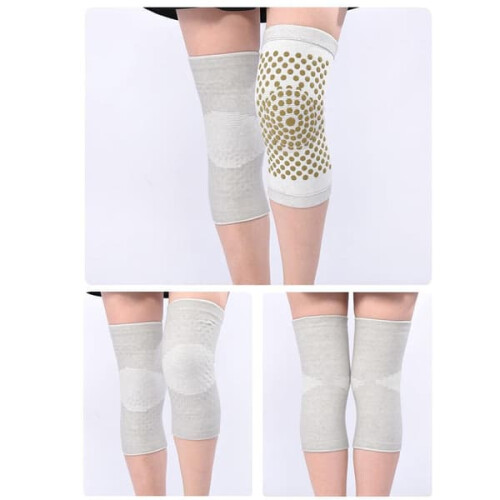 Tragbare, weiche, warme, elastische Kniebandage, beige 2