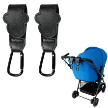 Pram Hooks 2Pack Pram Clips PU Leather Straps 21x3cm Universal Fit for