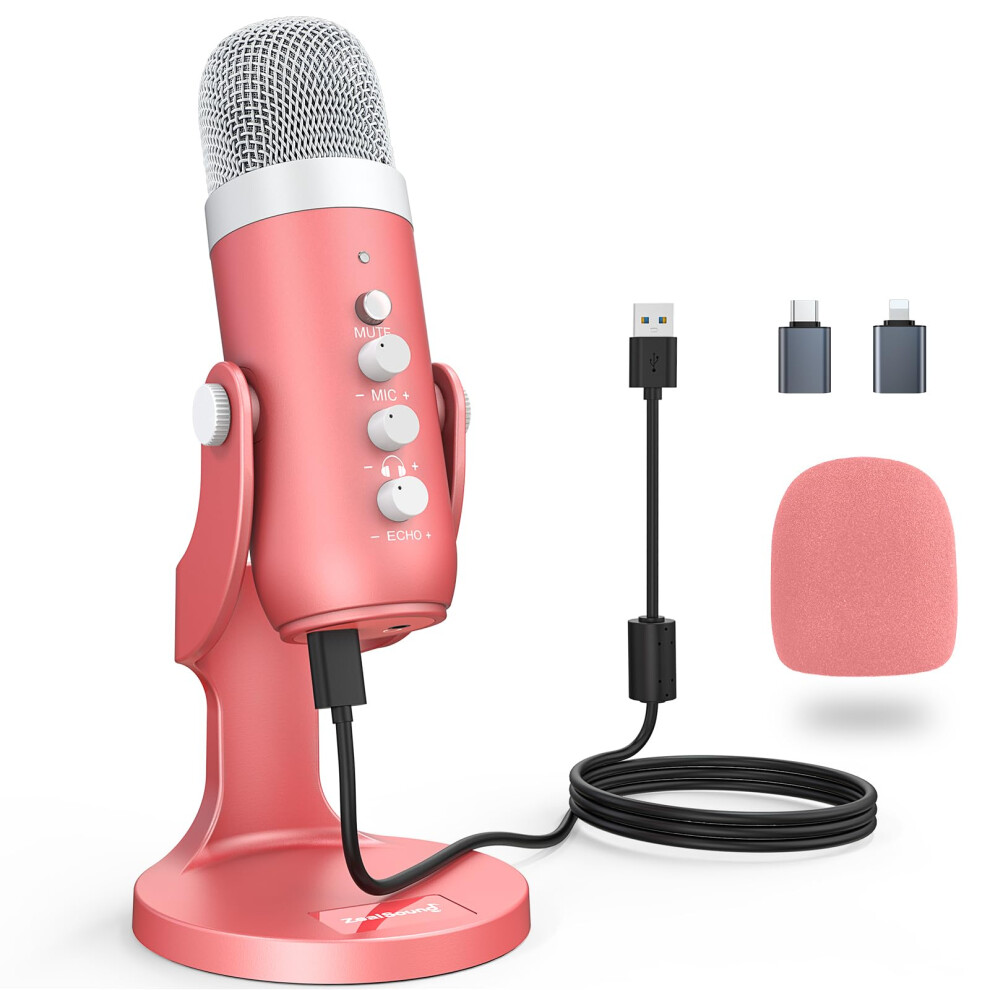 Zealsound Usb Microphone, Noise Cancelling Desktop Condenser Mic For P