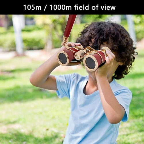 Opera binoculars 3x25 compact lightweight red 2