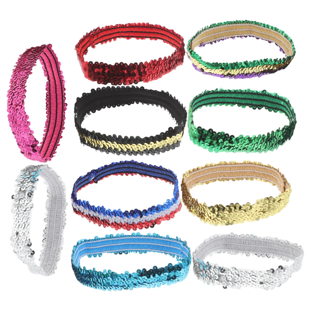 Glitter Sequin Headband for Women 10pcs