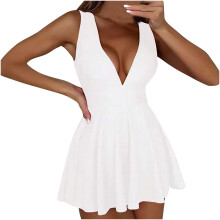 Women's V-Neck Backless Swimdress with Ruffles