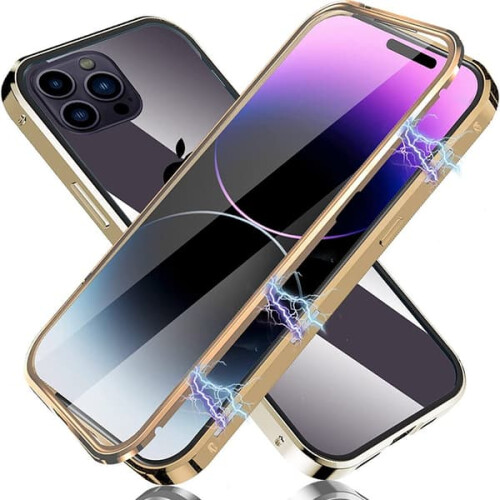 iPhone 14 Pro Max magnetic double-sided case silver 1