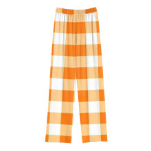 Children's plaid elastic waist pants orange 4-14 years