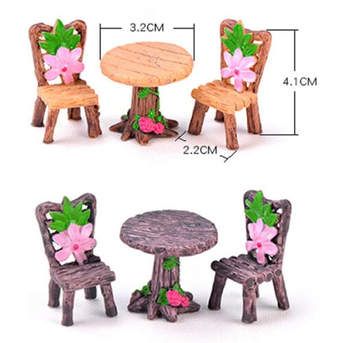 Miniature Table and Chairs Set 3 Pieces 2