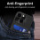 Capa à prova de choque compatível com iPhone 13 Mini com porta-cartões, cor preta com efeito glitch. 2