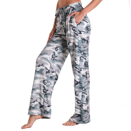 Women's Cotton Sleep Pants with Pockets Drawstring Waist 2