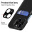 Capa à prova de choque compatível com iPhone 13 Mini com porta-cartões, cor preta com efeito glitch. 4