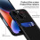 Capa à prova de choque compatível com iPhone 13 Mini com porta-cartões, cor preta com efeito glitch. 5