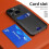 Capa à prova de choque compatível com iPhone 13 Mini com porta-cartões, cor preta com efeito glitch. 7