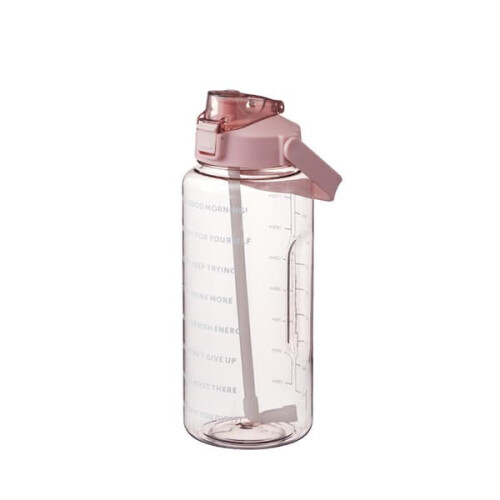 Water Bottle with Straw 2 Liter Blue Portable 1
