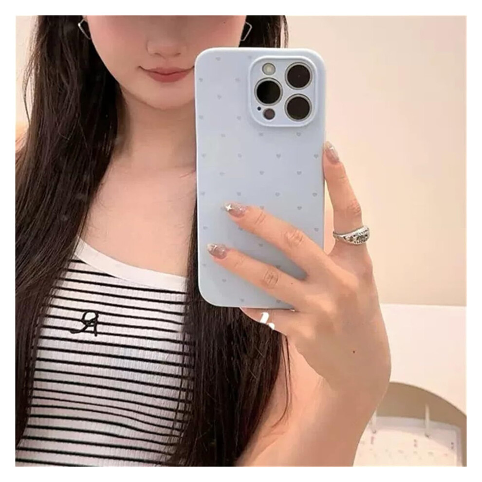 Love Heart Liquid Silicone Case For Iphone 15Â12 Pro Max White/Pink/Blue 9130661289405