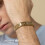 Stainless Steel Link Bracelet with Petit Piqué Pattern - 2