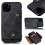 Compatível com iPhone 11 Pro Max - Capa retrô prática com compartimento para cartão, cinza 6