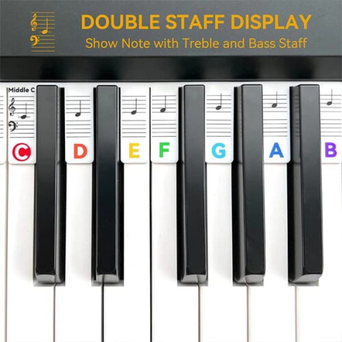 Piano Keyboard Labels Removable 88-Key Multicolor 2