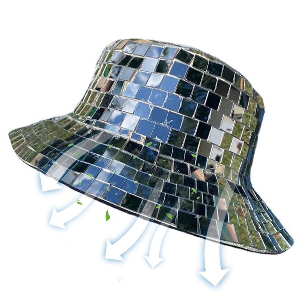 Tklwpai 2022 Disco Crystal Bucket Hat, Stunning Disco Ball Hats For Dj