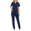 Women's solid scrubs set navy XL 1