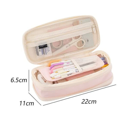 Pencil case pink blue large capacity for primary school 1