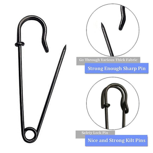 Safety Pins Heavy Duty 30 pcs Black 2