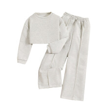 Girls' casual sweatshirt and trousers set white 9-10 years