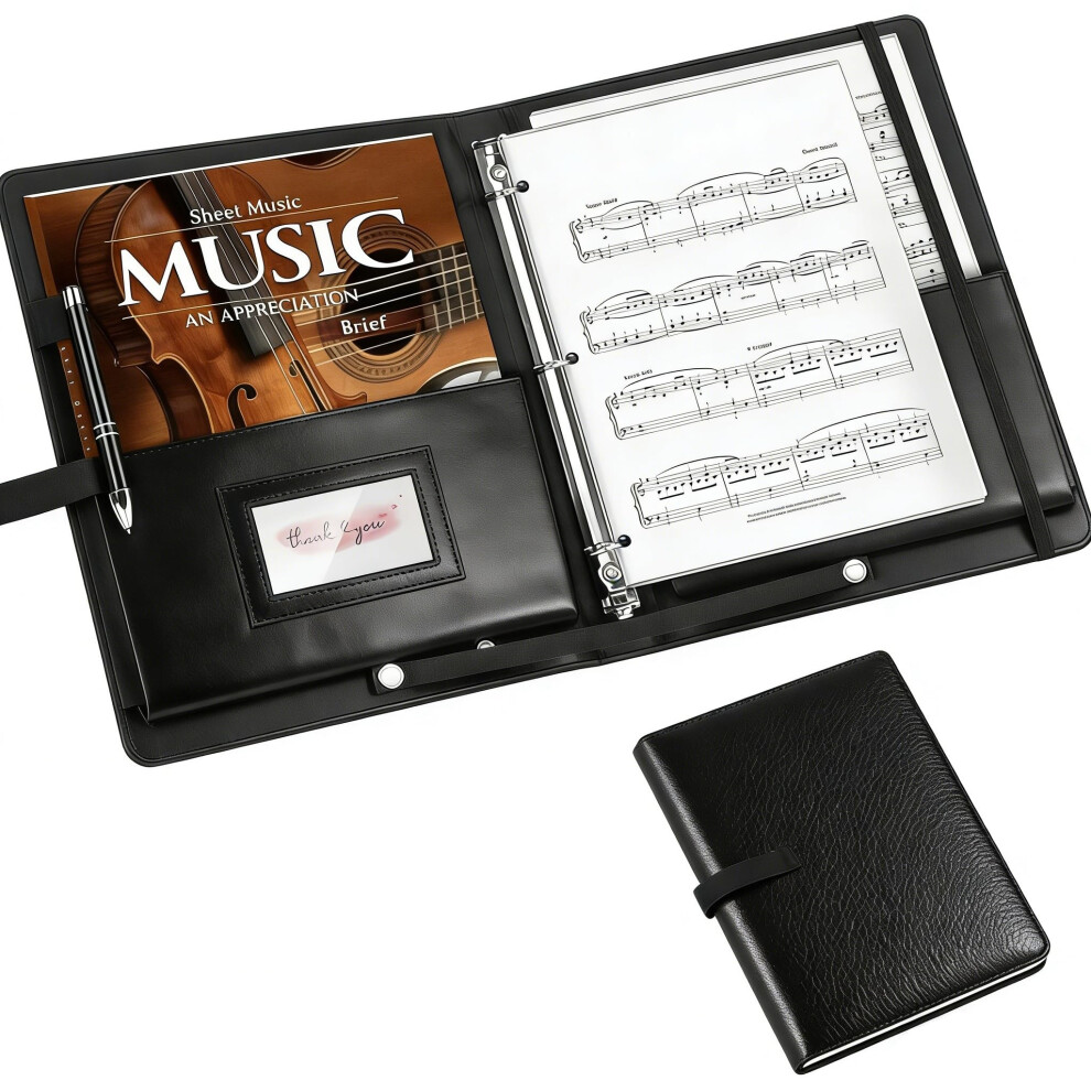 Anruiqiao Sheet Music Folder For Music Binder, Pu Leather Choir Folder ，Fits A4