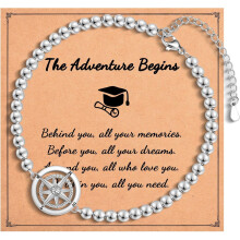 Graduation Compass Bracelet for Women, Class of 2025