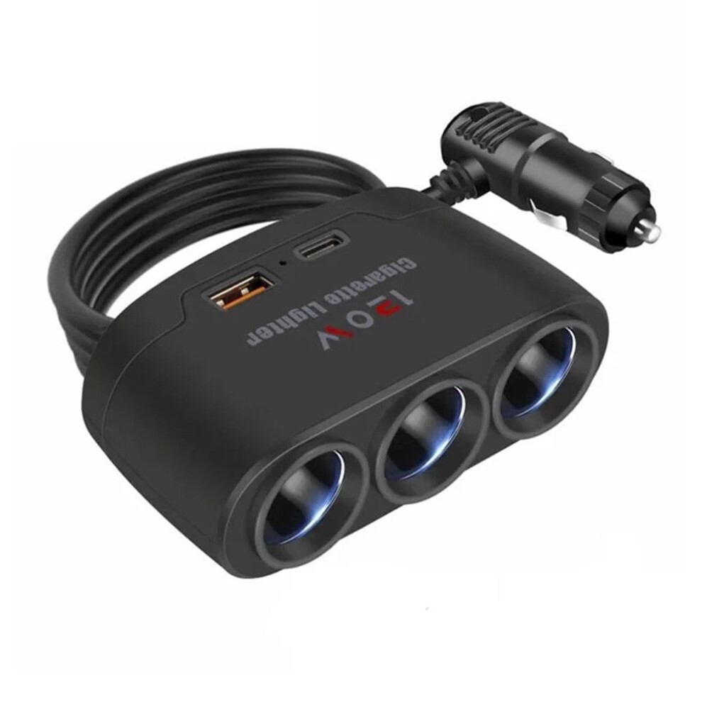 12V Car Cigarette Lighter Socket 3-Way Charger Splitter 9170372501564