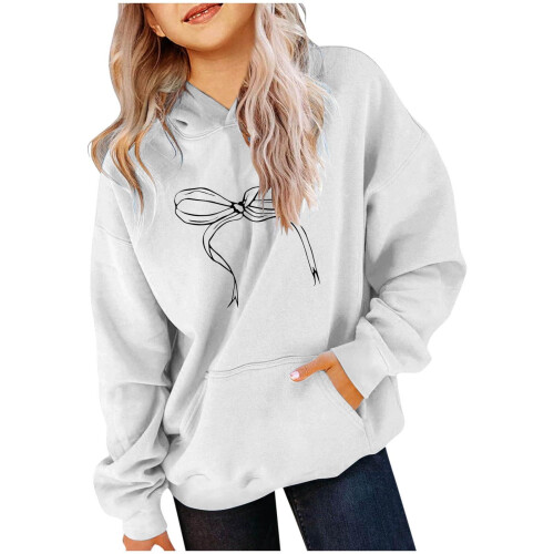 Mädchen-Hoodie, einfarbig, langärmelig, Herbst-Winter-Sweatshirt 1