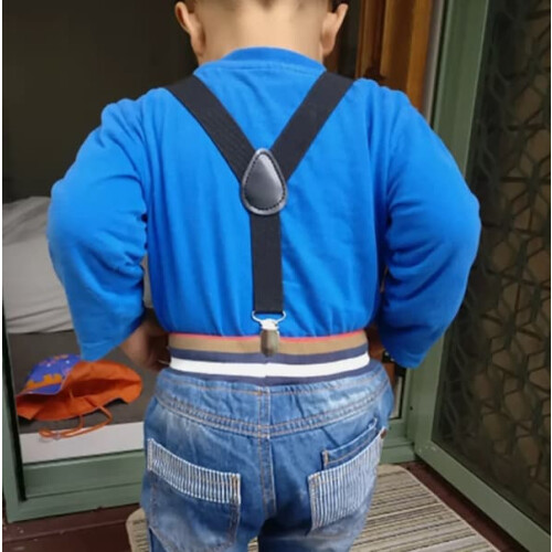Kids Suspenders with Bow Tie Black 1