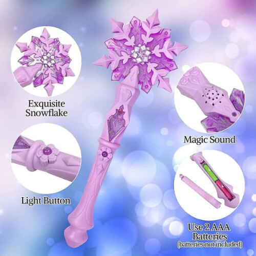 Frozen snowflake wand with sound effect 2 pieces 2