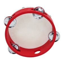Tomshoo 6-inch hand tambourine with sheepskin head and