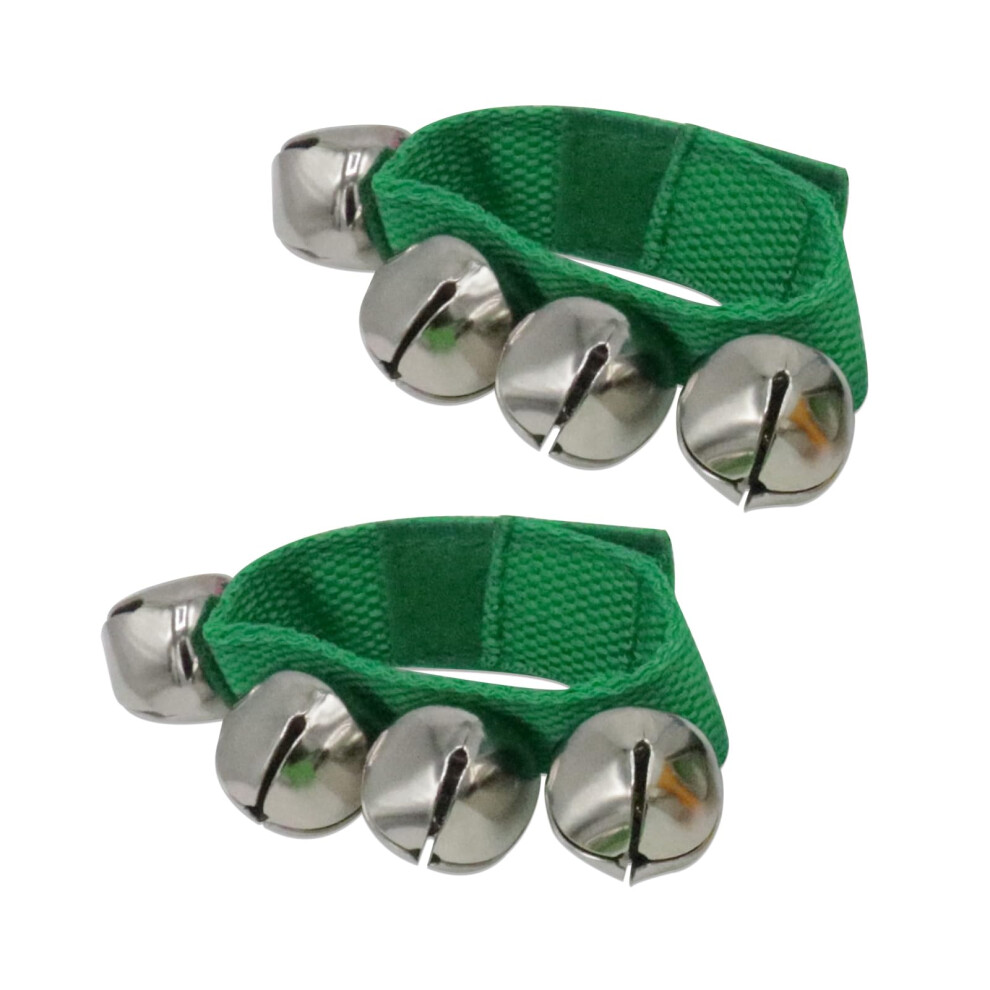Photos - Percussion CashBeat Wrist Bells Set of 2, Dark Green Jingle Bells Instrument, Adj